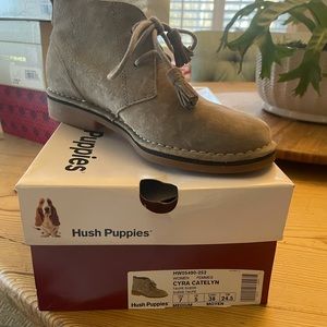 Suede booties . Classic. Very comfortable. Nordstrom Hush Puppy 6.5 all leather